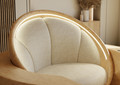 Thumbnail of a closeup of an upholstered chair with built-in lighting
